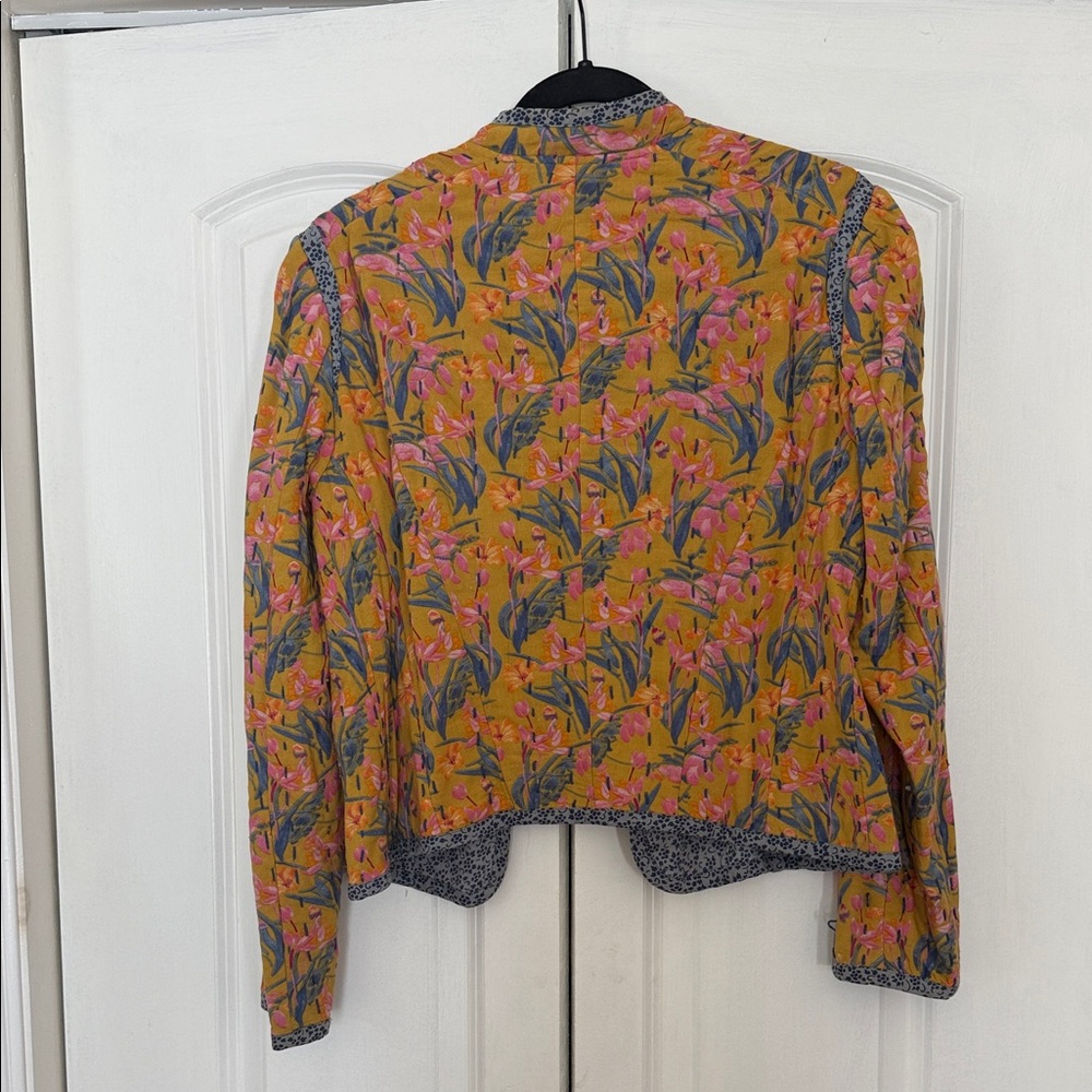 Anthropologie Yellow and Pink Floral Blazer - Picture 4 of 4